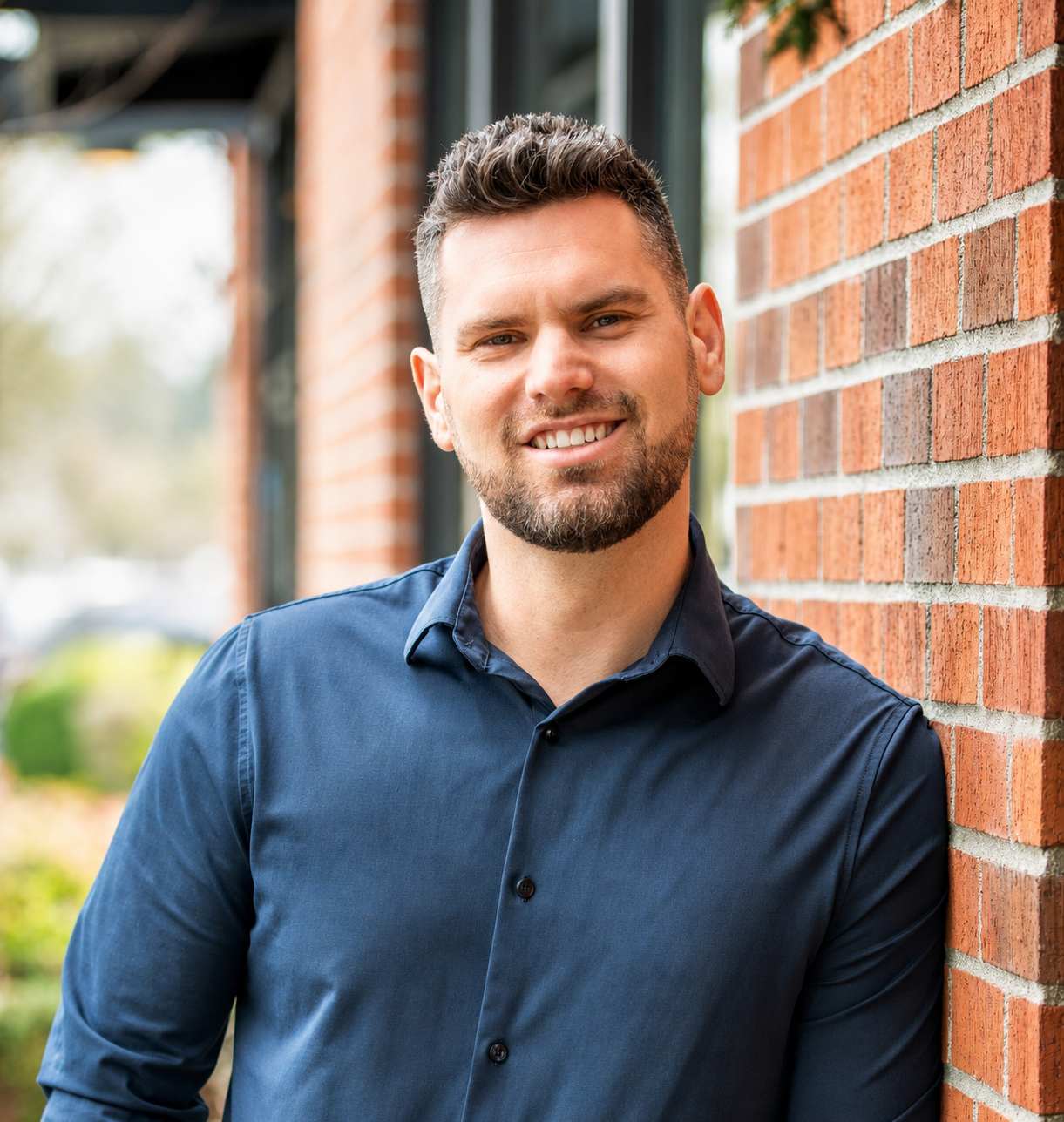 Dr. Brandon Zegarowski outside the Vibe Orthodontics office
